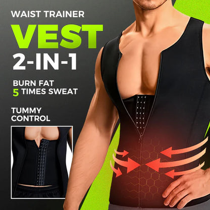 Men's Zip-Up Waist Trainer Vest