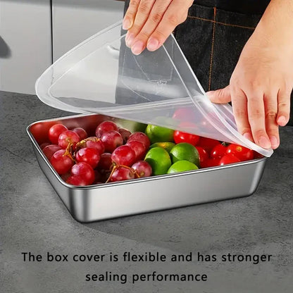 Non Stick Baking Pan Food Storage Box with Cover Pack of 2
