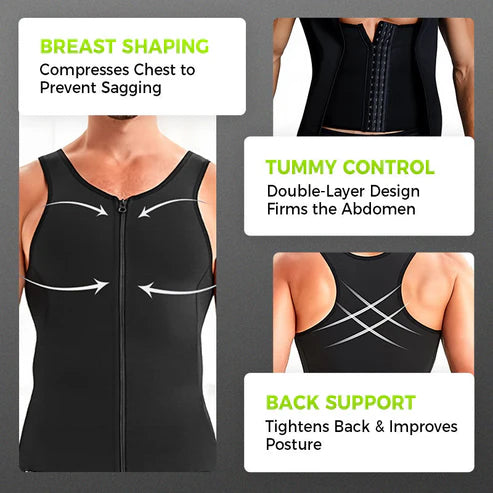 Men's Zip-Up Waist Trainer Vest