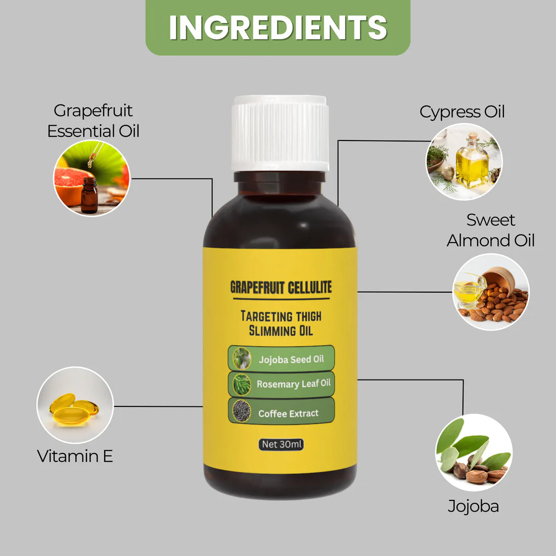 Grapefruit Cellulite Targeting Thigh Slimming Oil - Buy 1 Get 1 Free