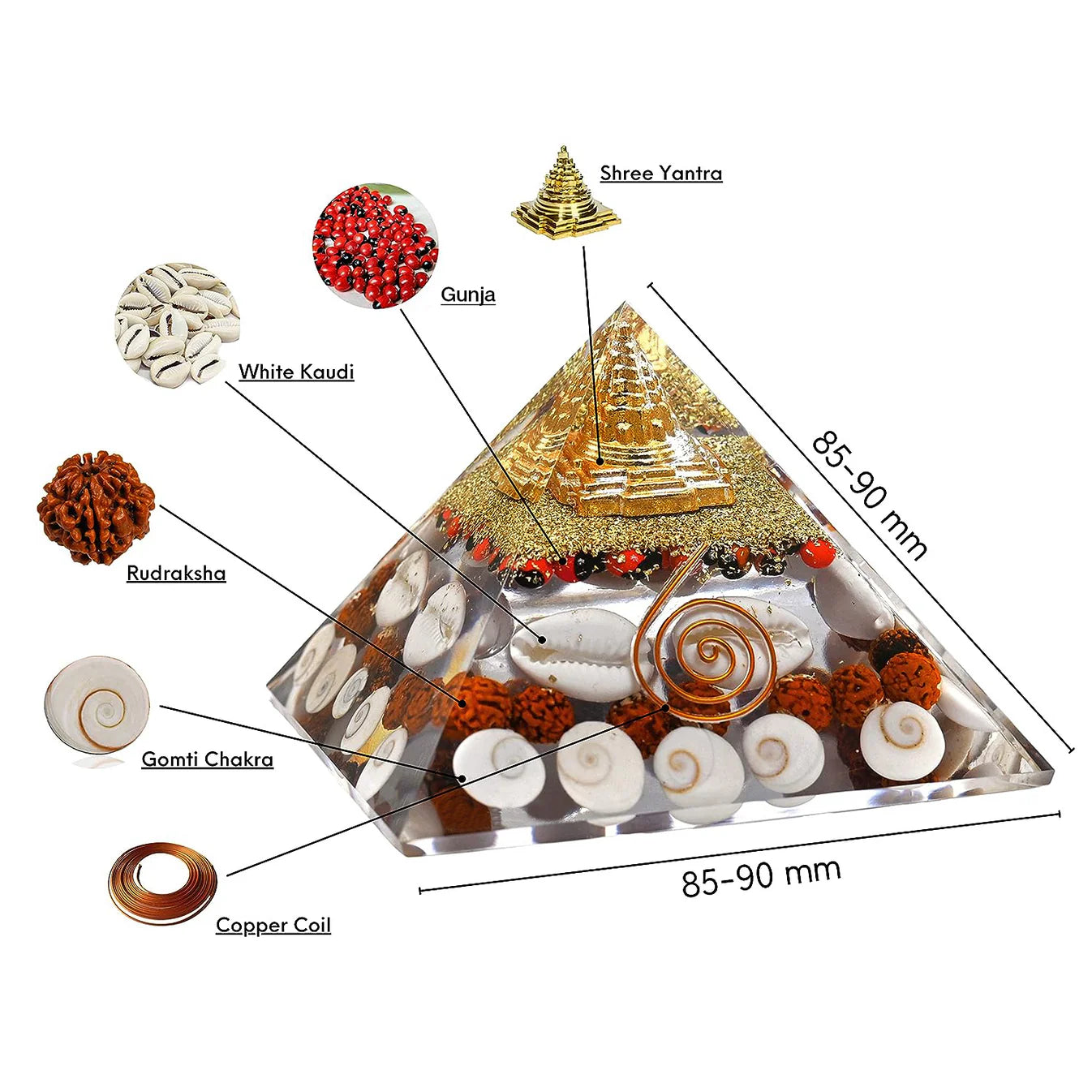 Crystal Wealth Gomati Chakra Shree Yantra Pyramid