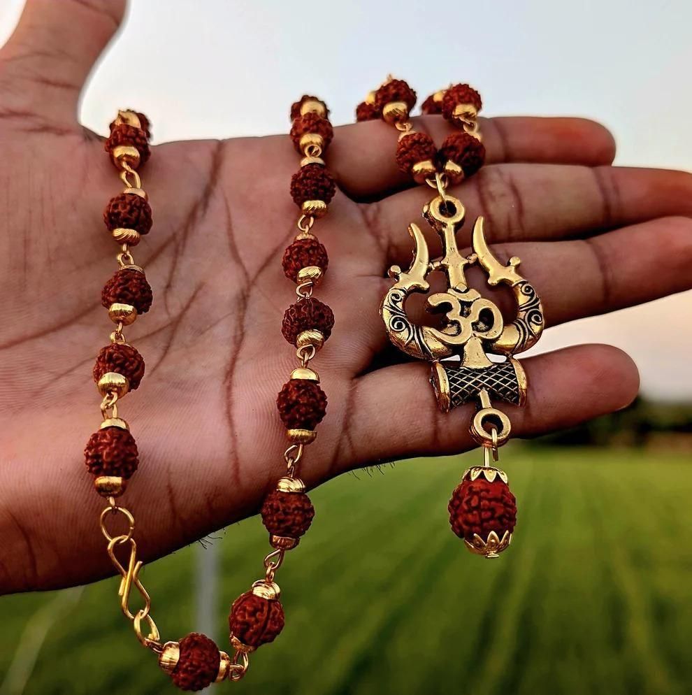 Rudraksha Trishul Chain
