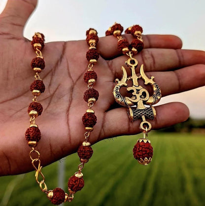 Rudraksha Trishul Chain