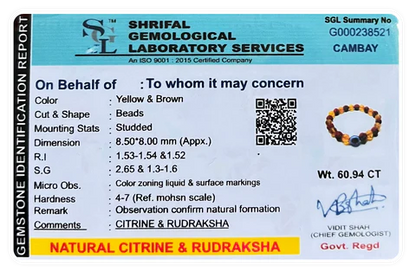 Citrine Rudraksha Bracelet (Pack of 2)