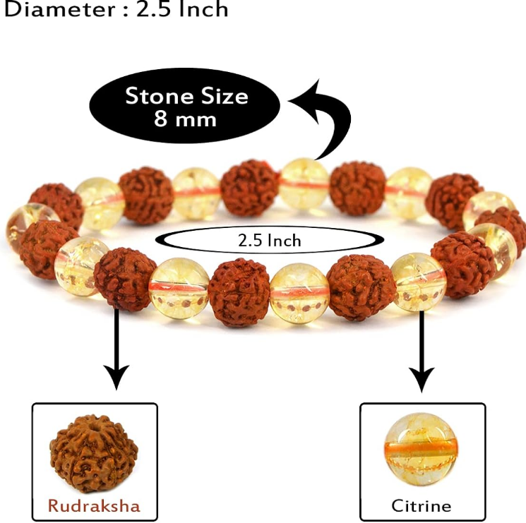 Citrine Rudraksha Bracelet (Pack of 2)